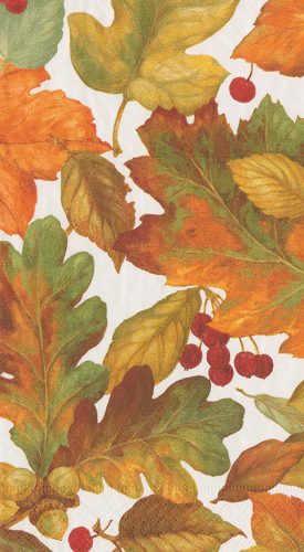 Caspari Autumn Woodland Leaves Napkins