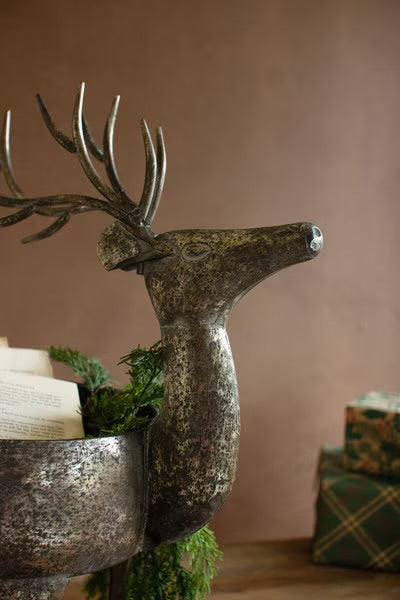 Woodland Stag Metal Planter