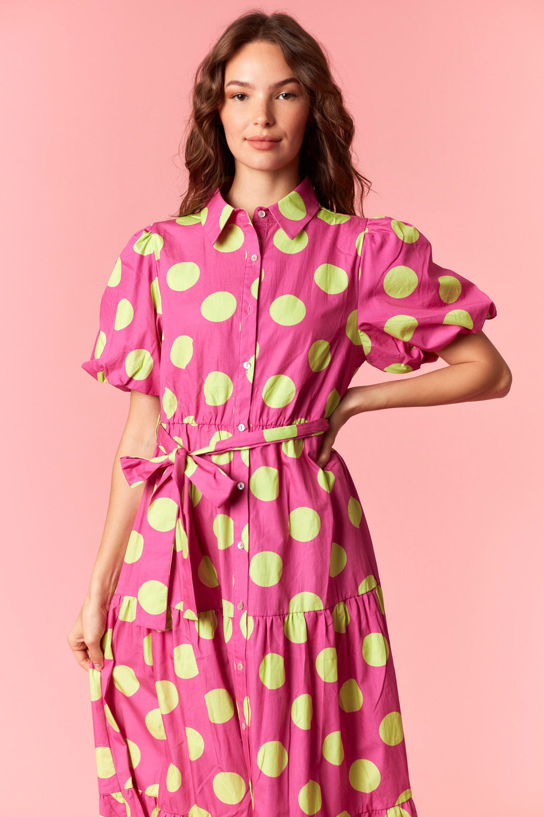 Electric Garden Polka Dot Maxi Dress
