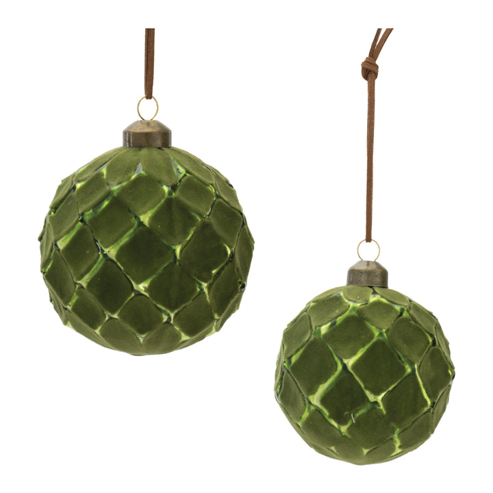 Evergreen Textured Glass Ornament