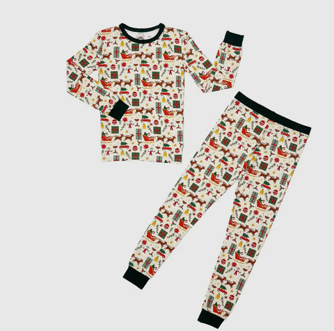 Vintage Holiday Bamboo Christmas PJs - Kids