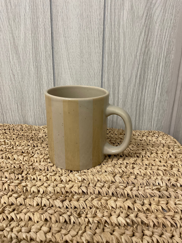 Hand-Painted Plaid & Stripe Stoneware Mugs