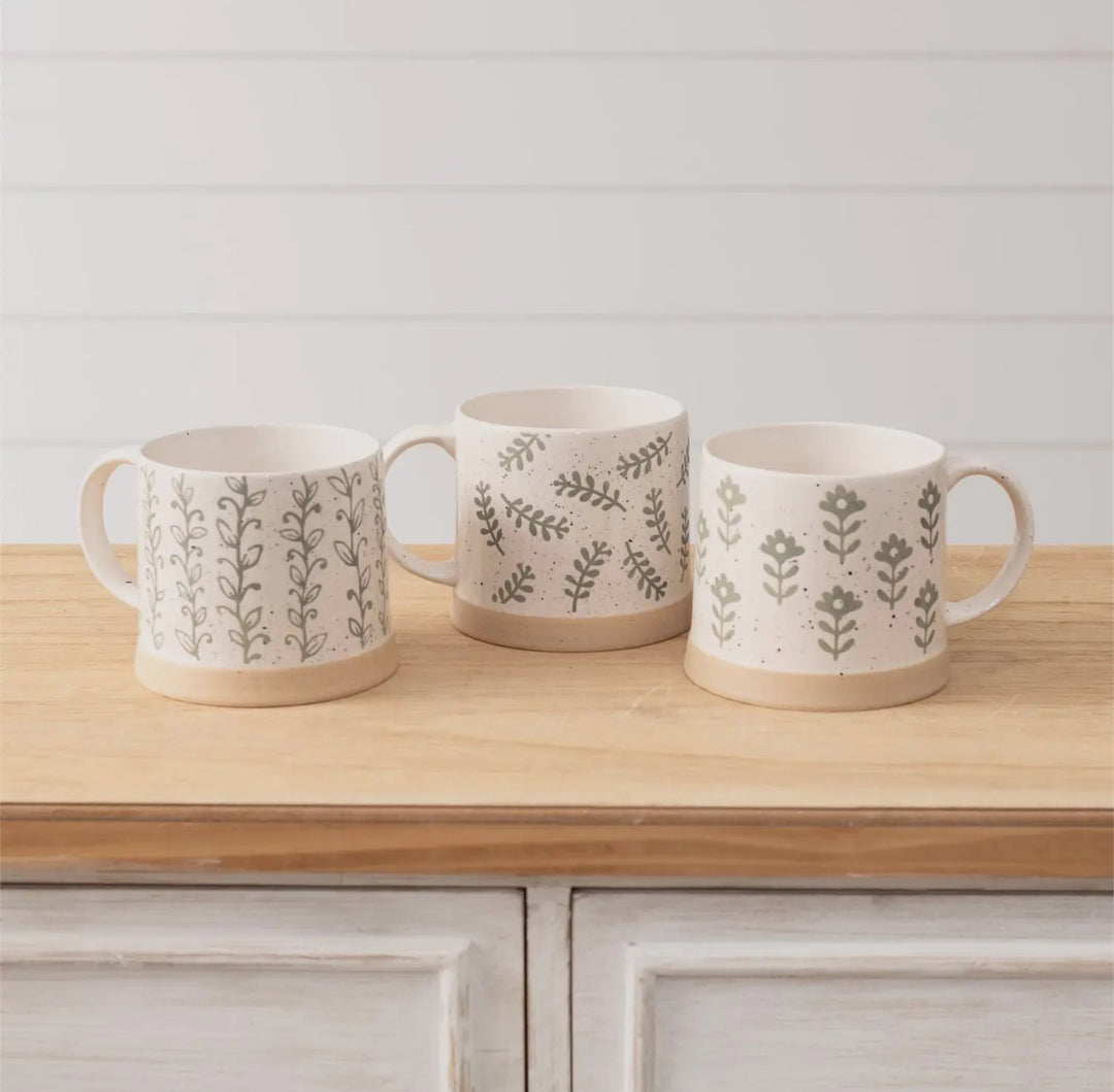 Botanical Leaf Stoneware Mug
