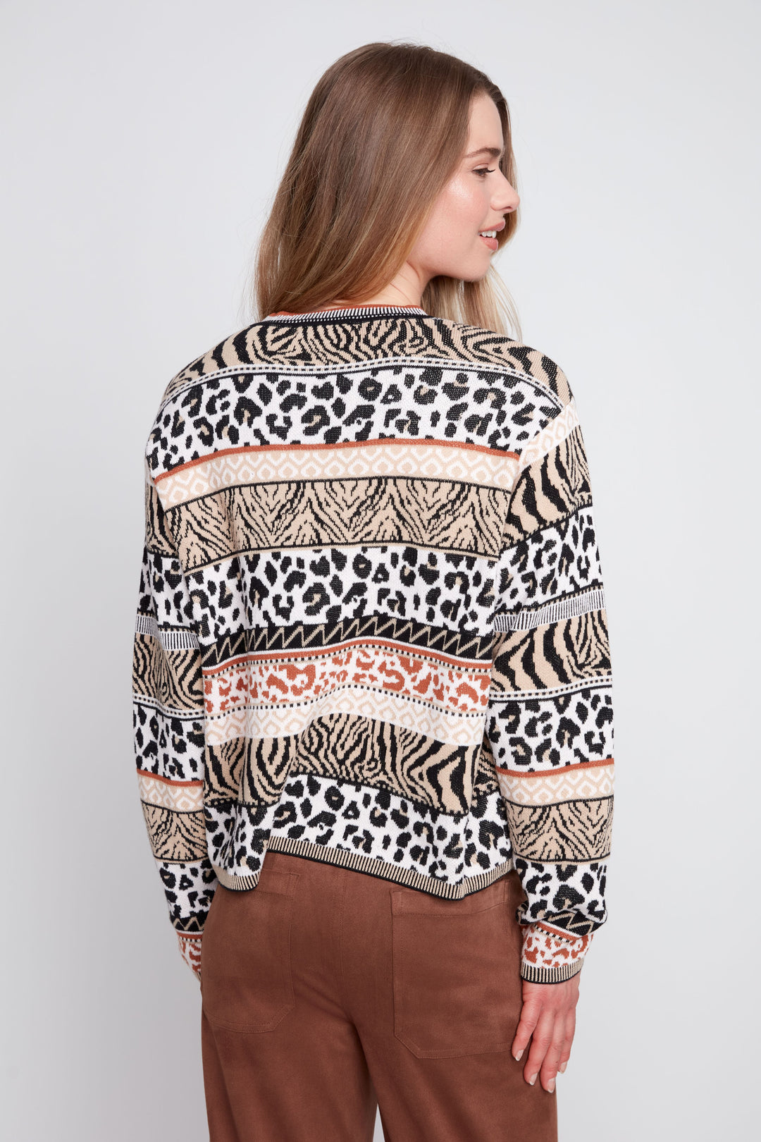 Savannah Wild Mixed Print Sweater