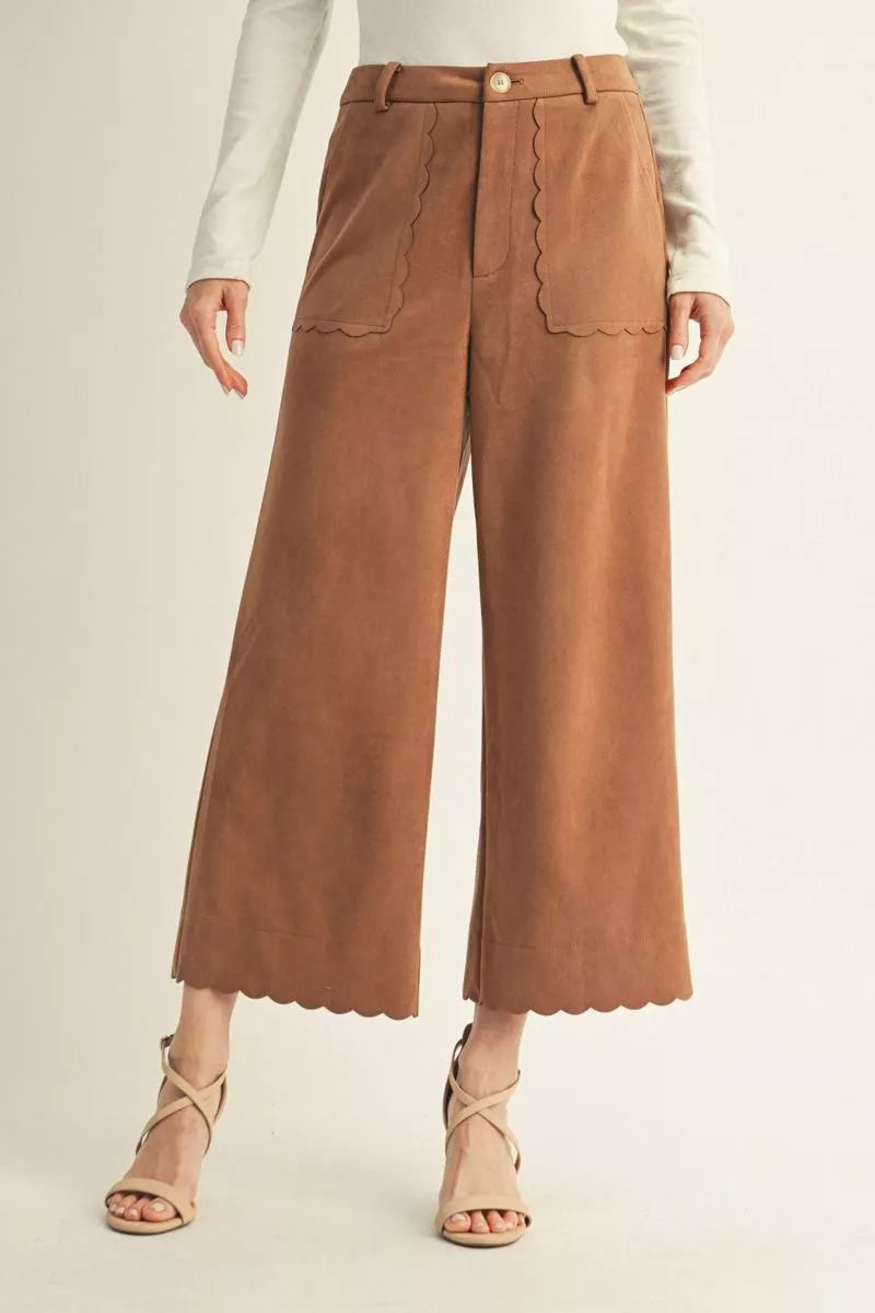 Sienna Scallop Wide-Leg Trousers