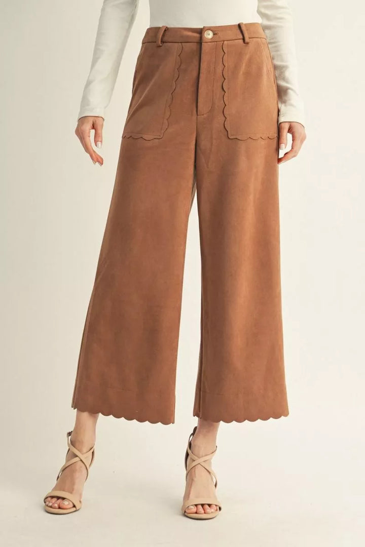 Sienna Scallop Wide-Leg Trousers