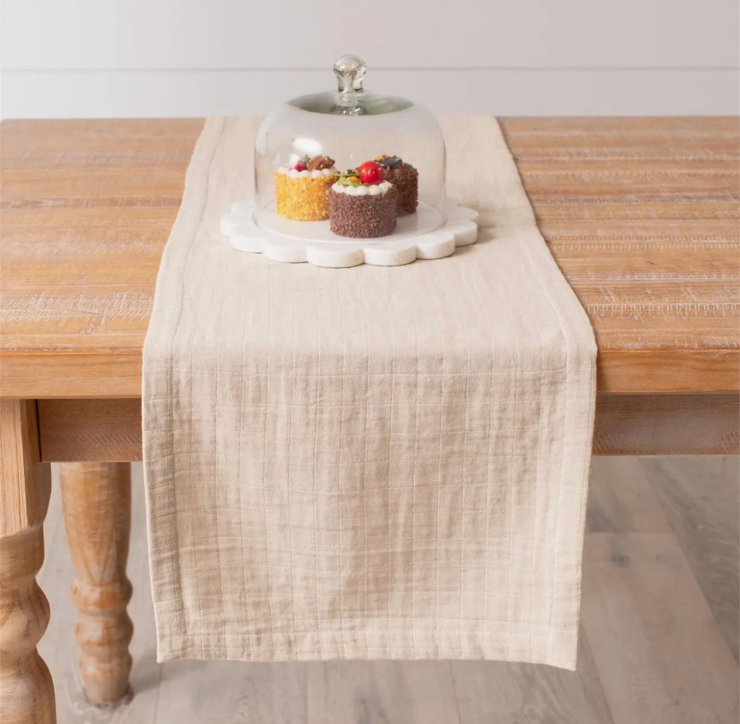Tan Double Weave Table Runner