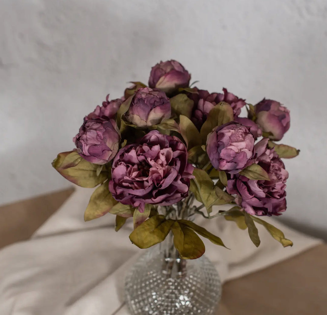 13” Dried Purple Peony Stem