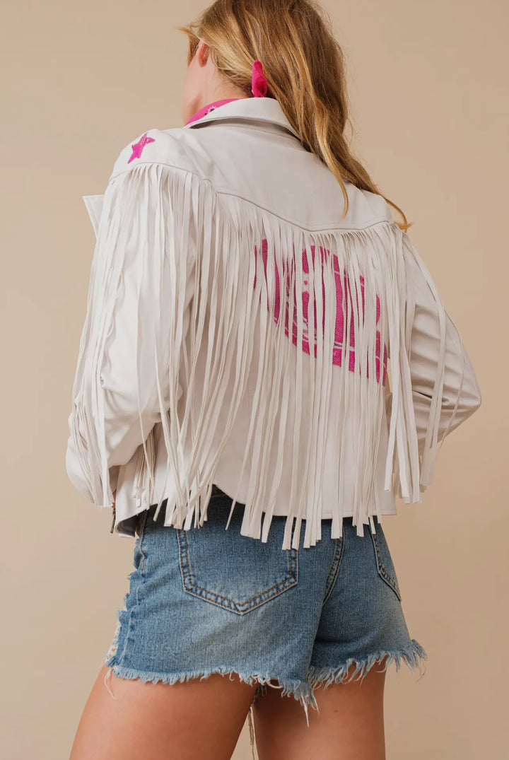 Pink Cowgirl Fringe Jacket
