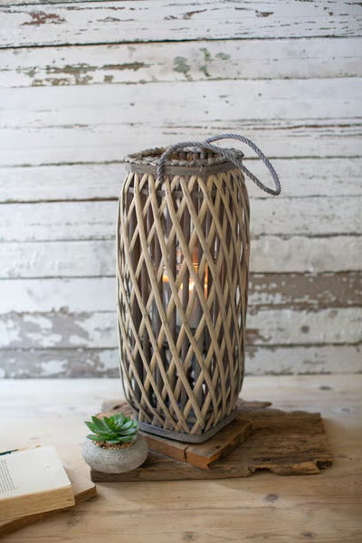 Gray Square Willow Lanterns