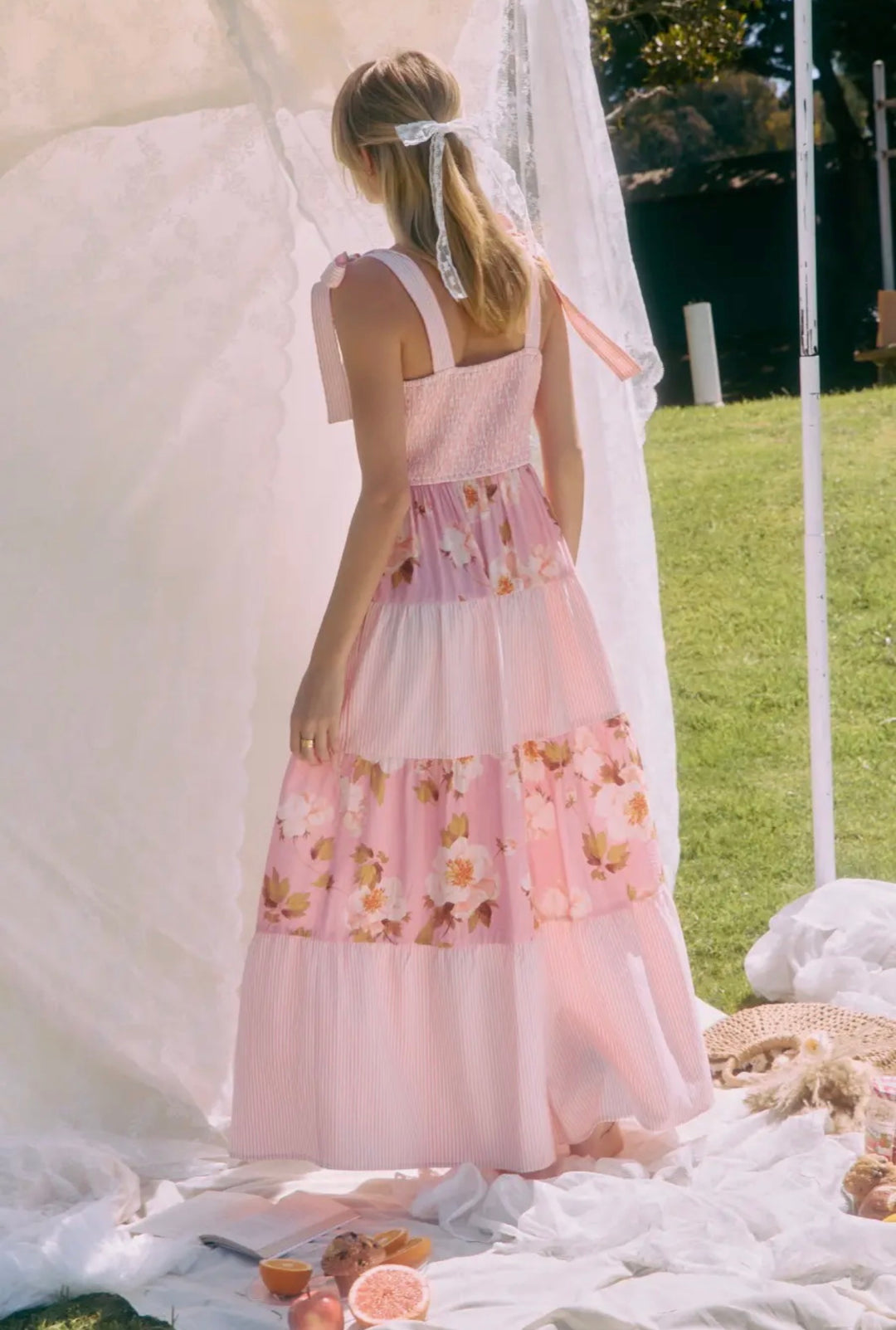 Blushing Meadow Tiered Maxi Dress