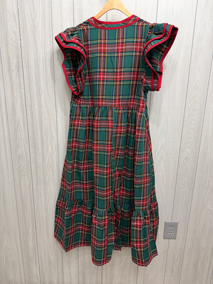 Merry & Bright Plaid Midi Dress
