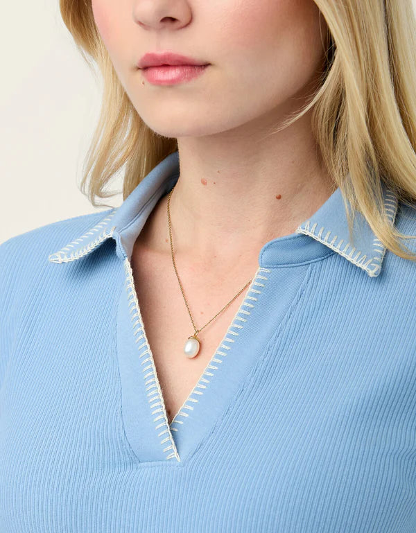 Romy Collared Shirt – Lakeside Blue