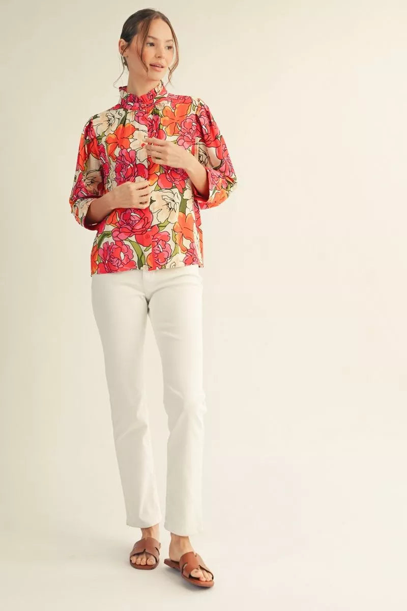 Jardin Rosé Floral Blouse