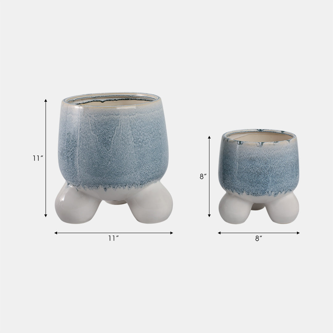 Blue Tide Footed Planter