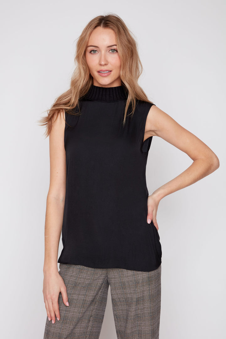 Black Label Mock Neck Blouse