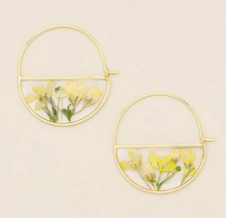 Pressed Petal Hoop Earrings - FINAL SALE