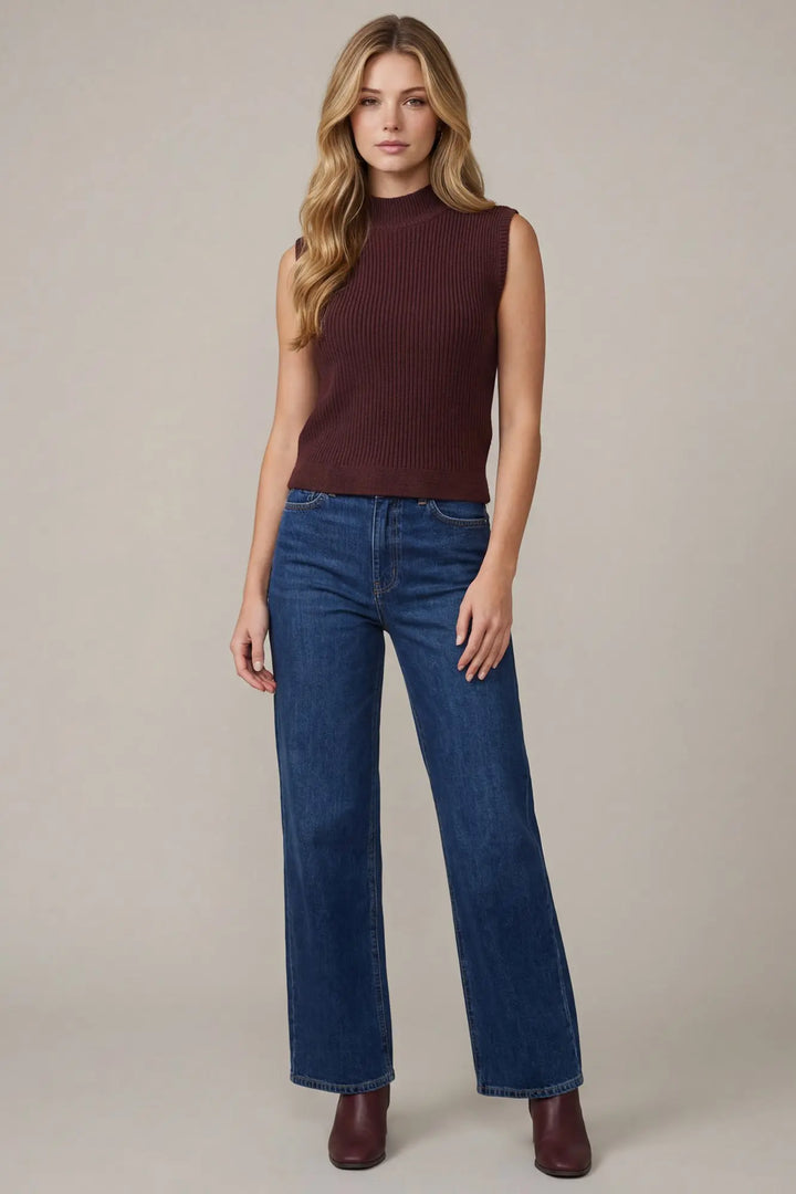 Merlot Moment Mock Neck Sweater
