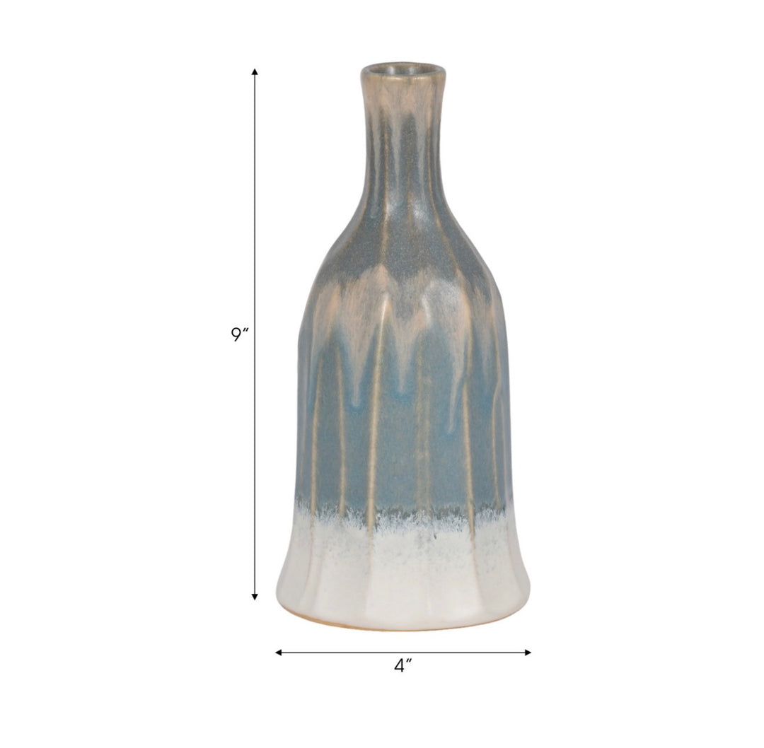 Blue Horizon Reactive Glaze Vase