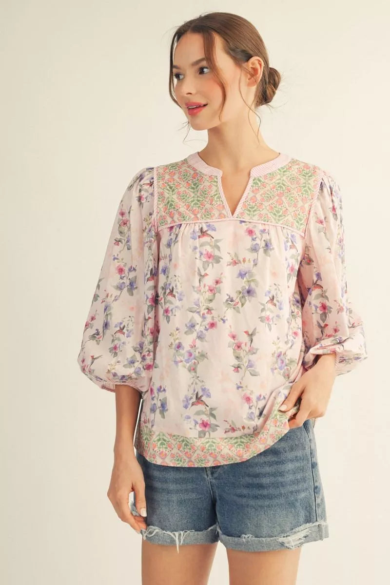 Meadow Bloom Embroidered Blouse