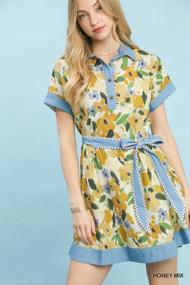 Honey Meadow Belted Mini Dress