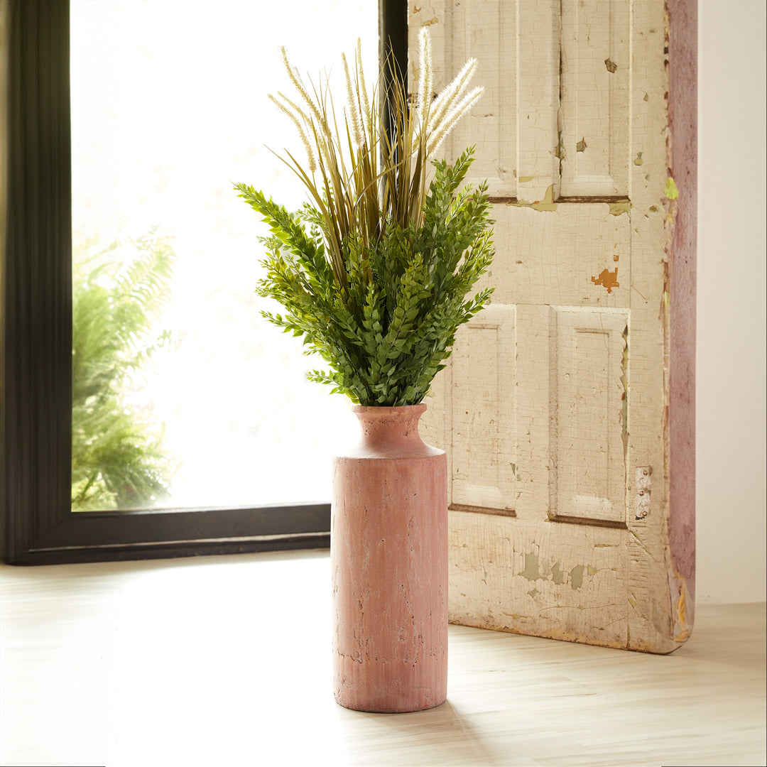 19” Salmon Terra Cotta Vase
