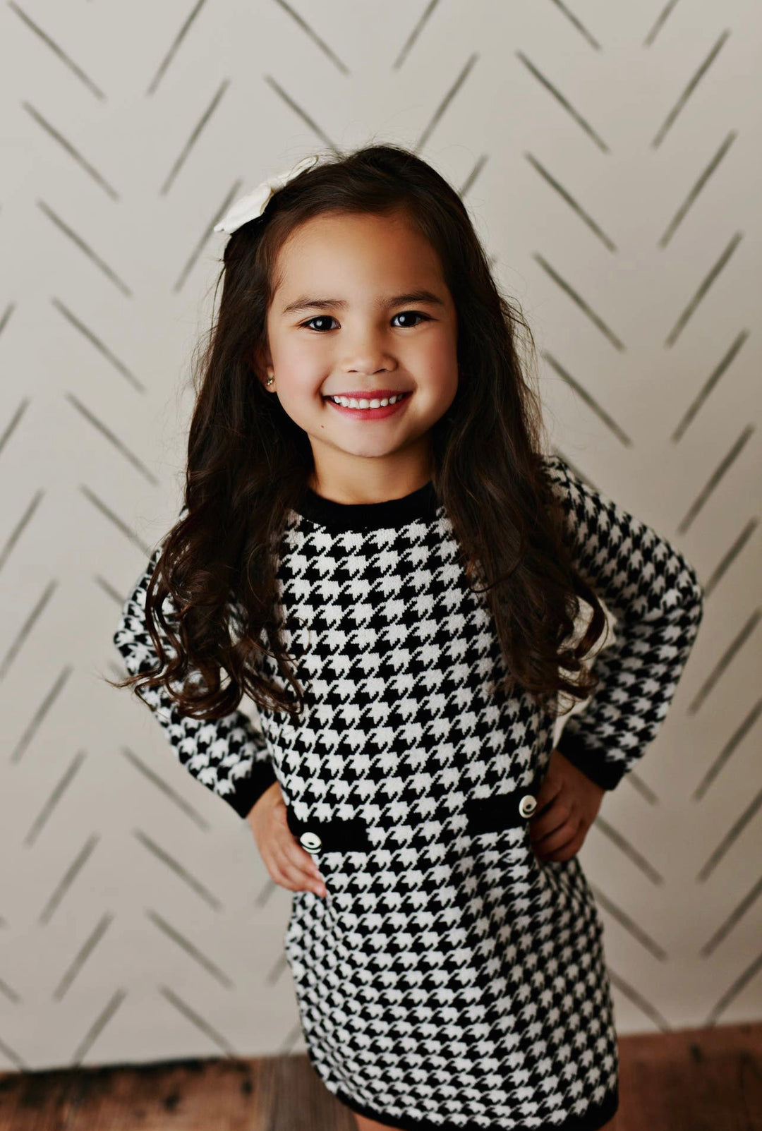 Houndstooth Check Dress