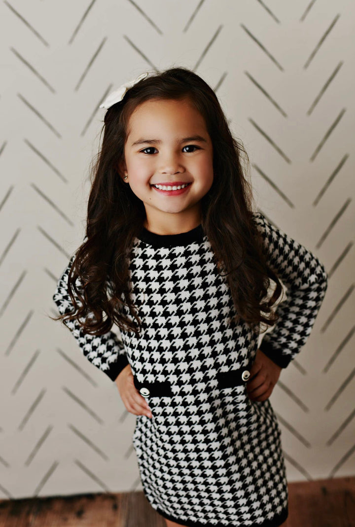 Houndstooth Check Dress