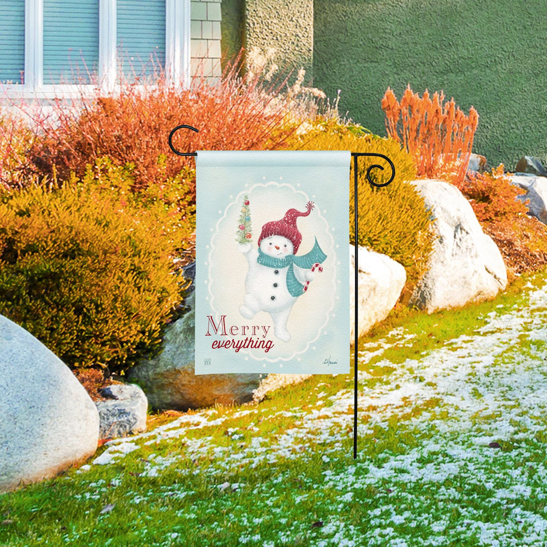 Merry Everything Snowman Garden Flag
