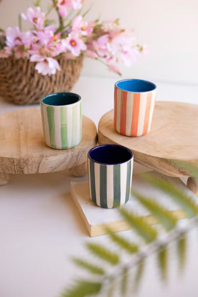 Riviera Stripe Ceramic Cup