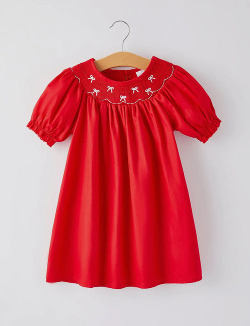 Girl’s Smocked Bow Dress