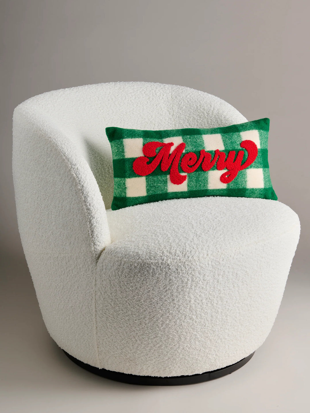 Merry Green Check Pillow