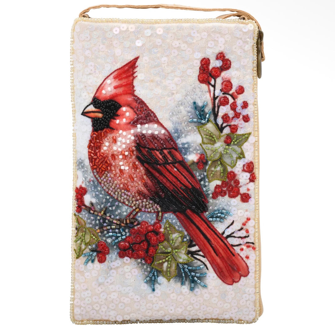 Winter Cardinal Beaded Club Bag