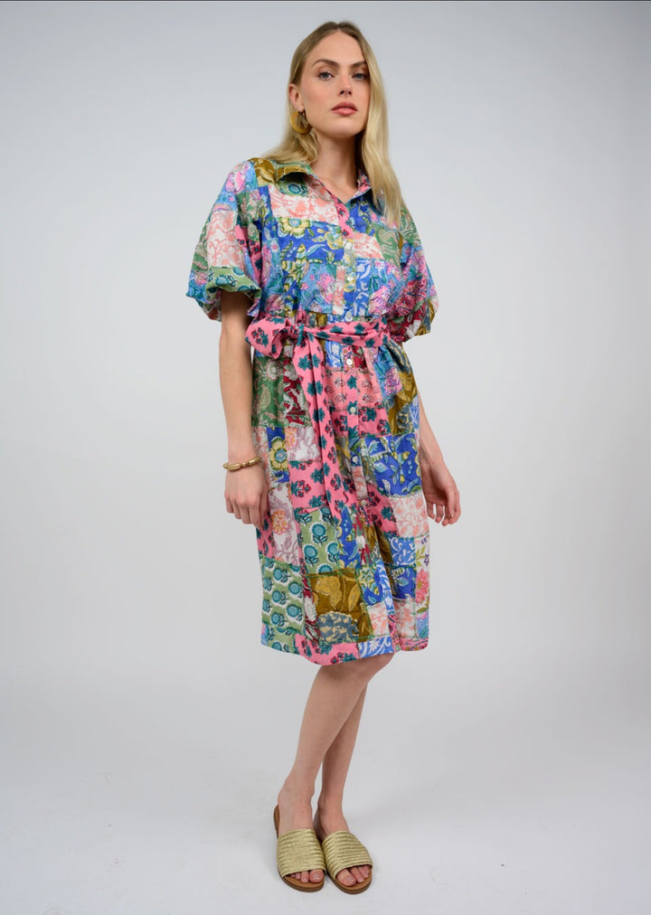 Patchwork Shirt Dress