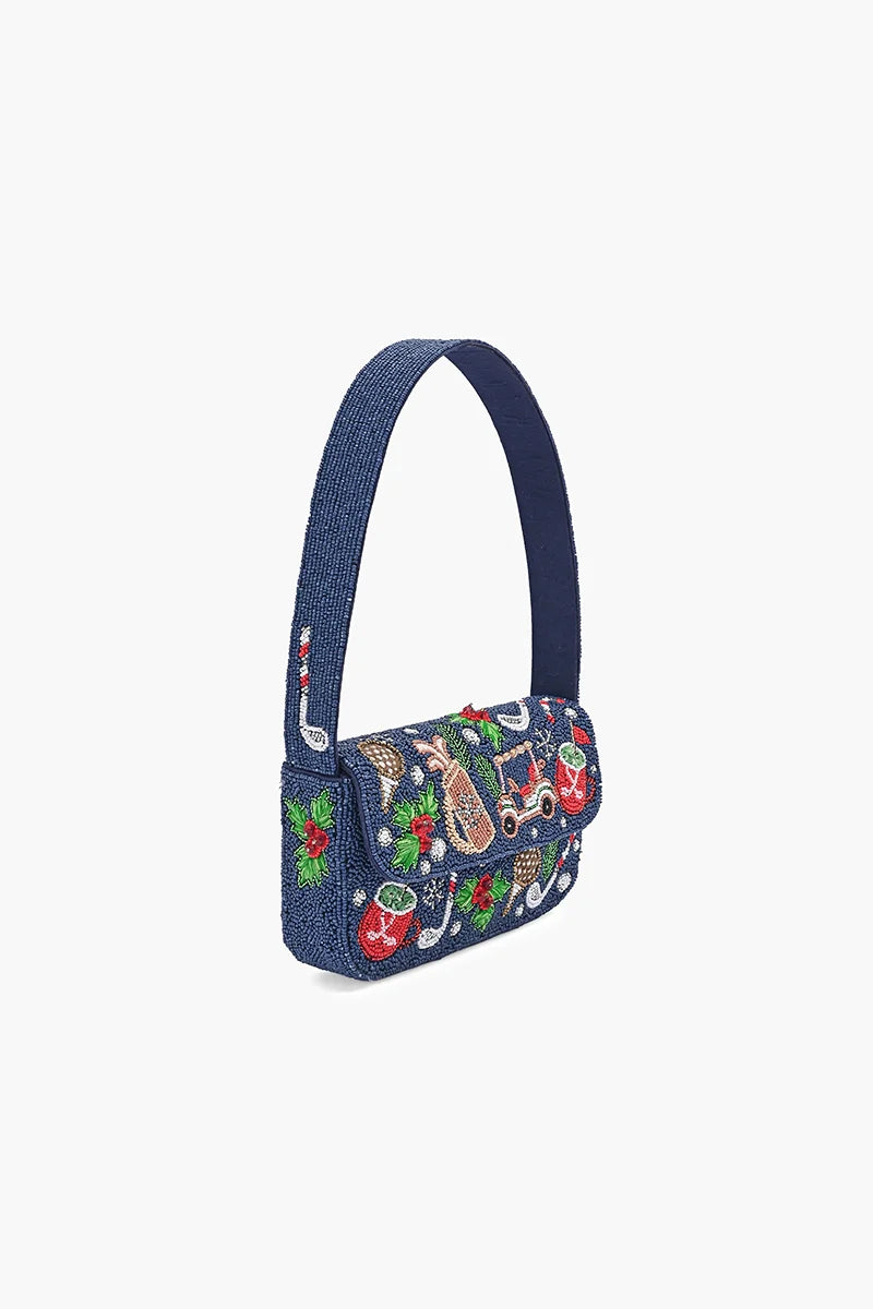 Holiday at the Clubhouse Beaded Shoulder Bag