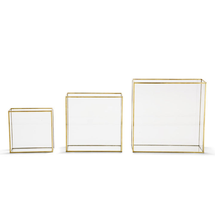 Brass Frame Glass Bud Vase