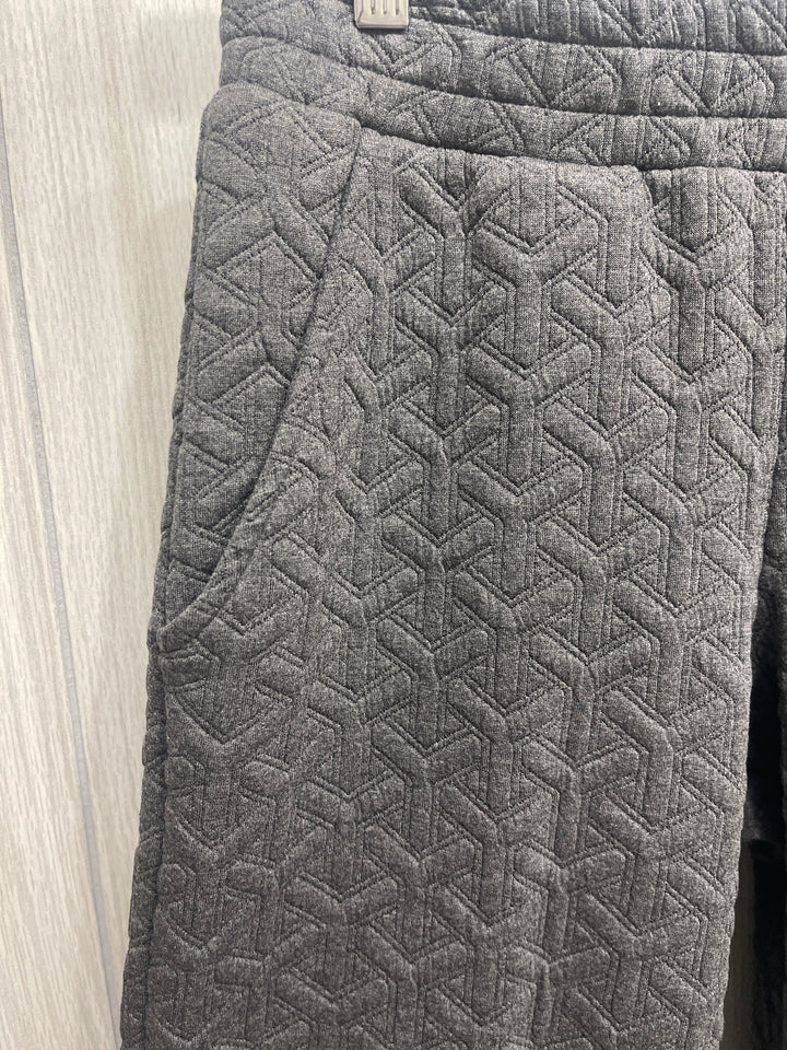 Gray Quilted Knit Pants