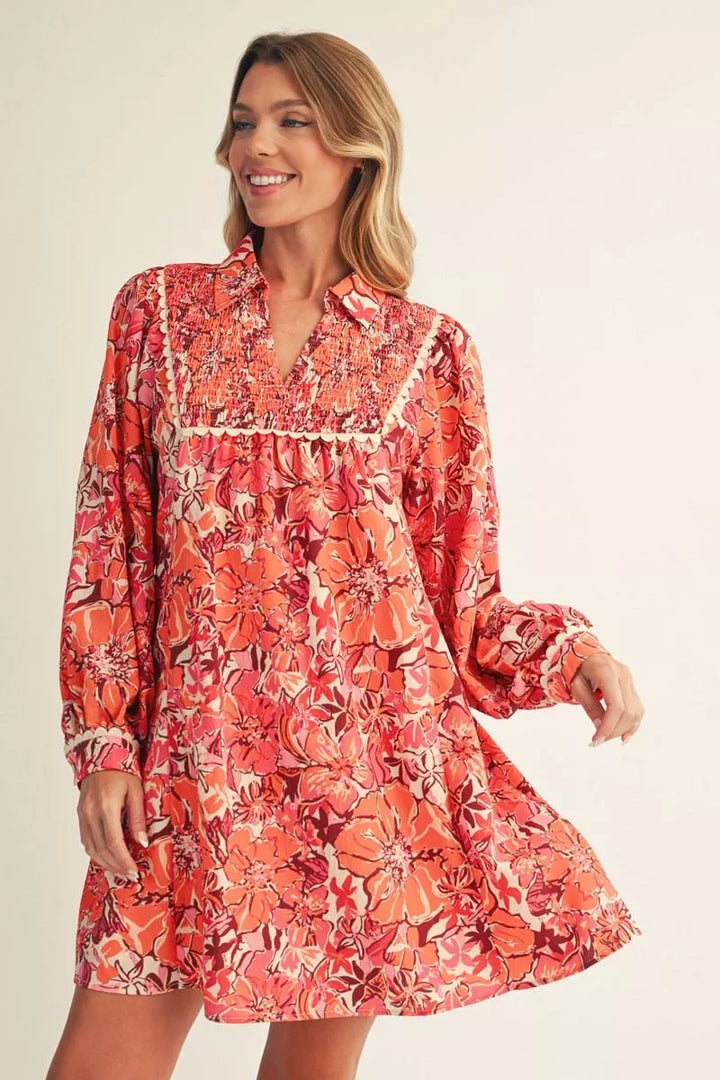Ember Bloom Smocked Dress