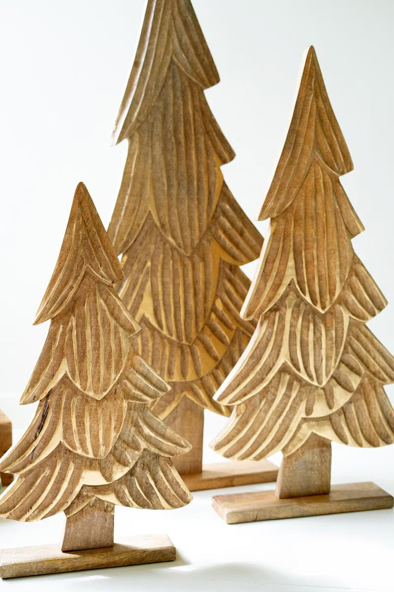 Carved Wooden Christmas Trees