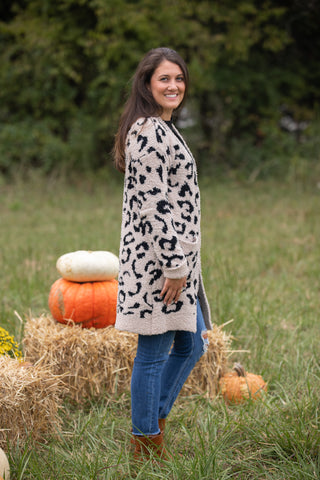 Fuzzy Leopard Cardigan