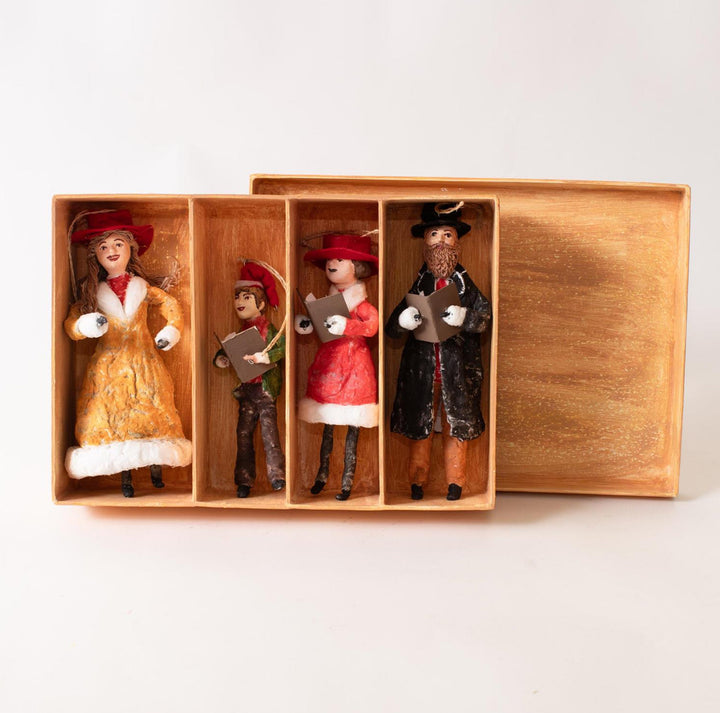 Handmade Christmas Caroling Family Ornament Collection