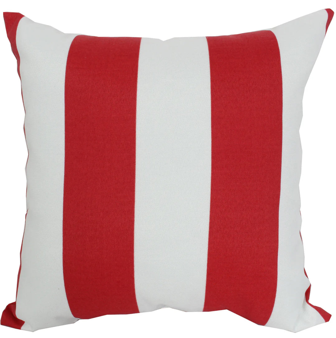 Classic Red Stripe Outdoor Accent Pillow
