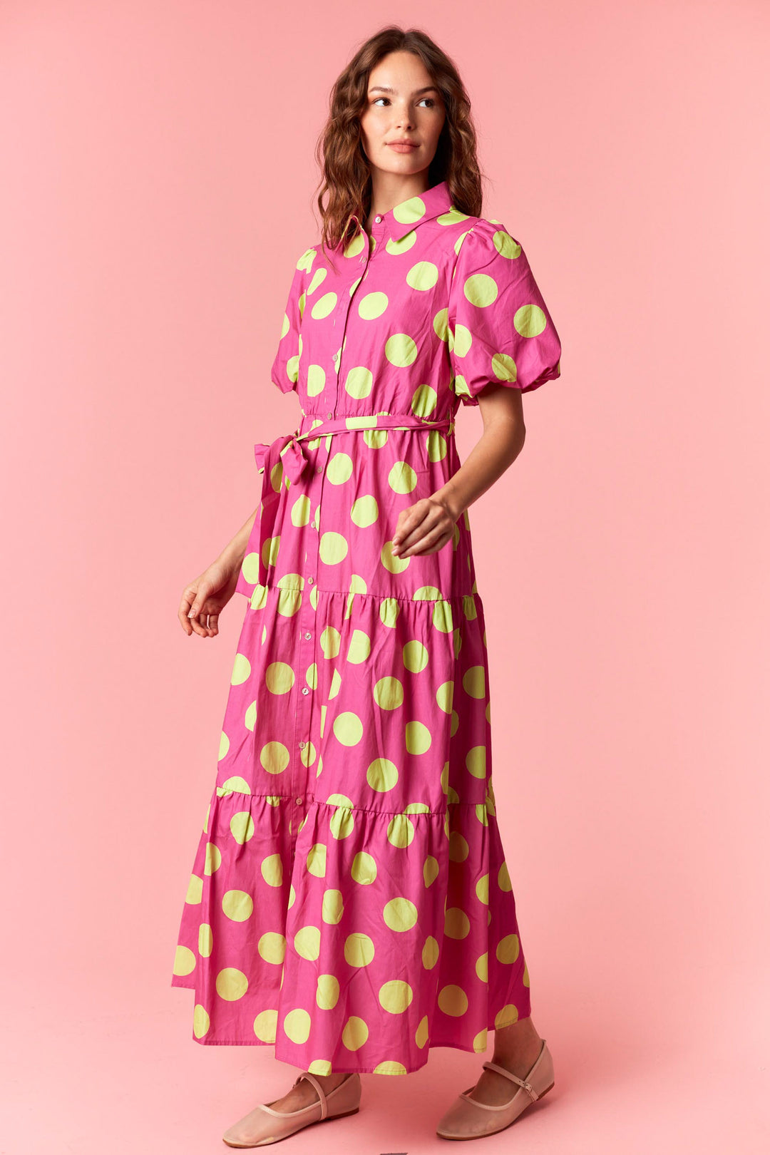Electric Garden Polka Dot Maxi Dress