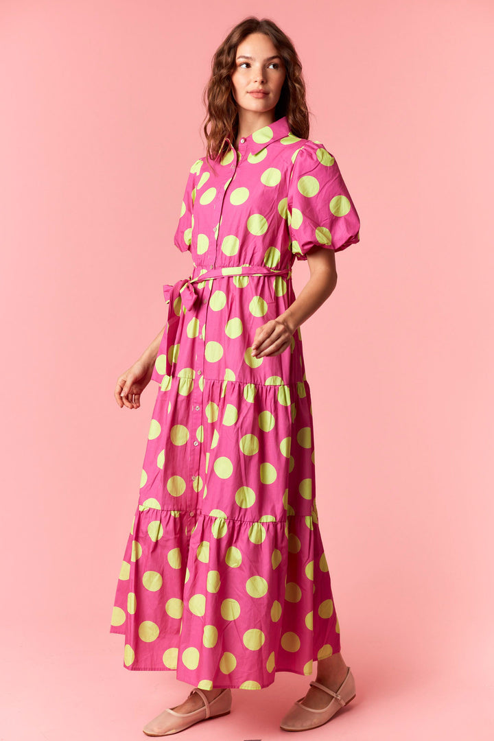 Electric Garden Polka Dot Maxi Dress
