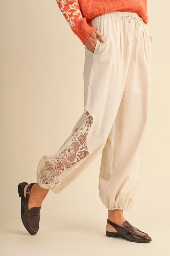 The Camille Lace Inset Pants