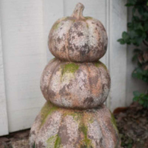 3 Stacked Faux Concrete Pumpkins