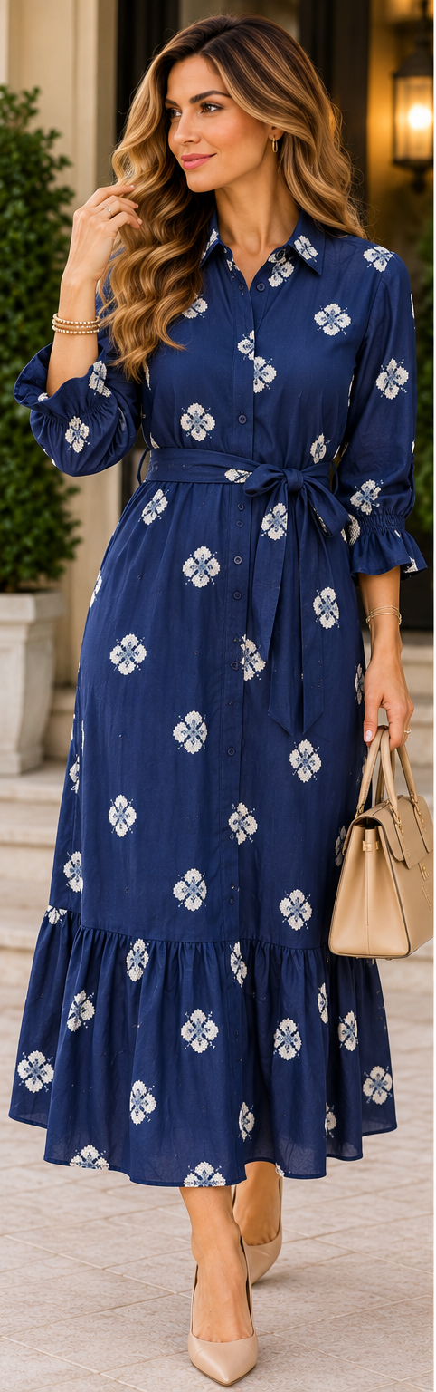 The Camille Embroidered Floral Midi Dress