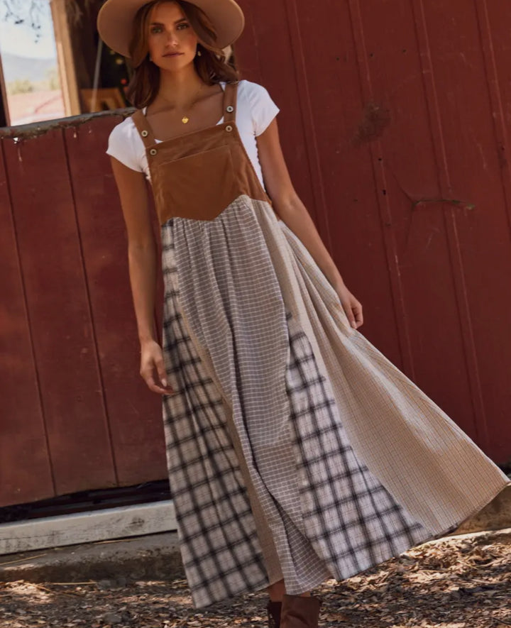 Patchwork Prairie Pinafore Overall Dress