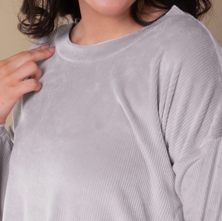 Soft Rib Lounge Top – Dove Gray
