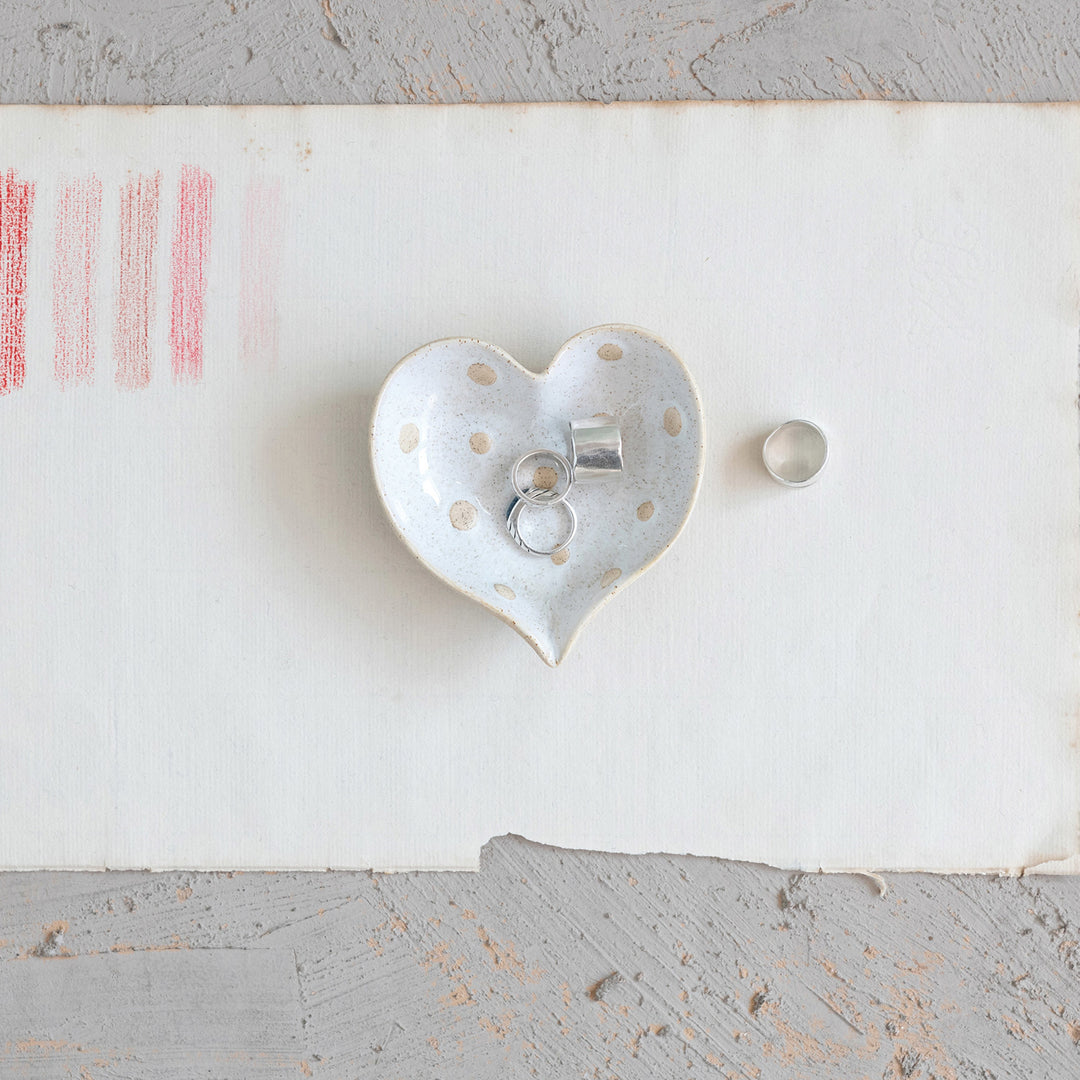 Sweetheart Speckled Stoneware Dish